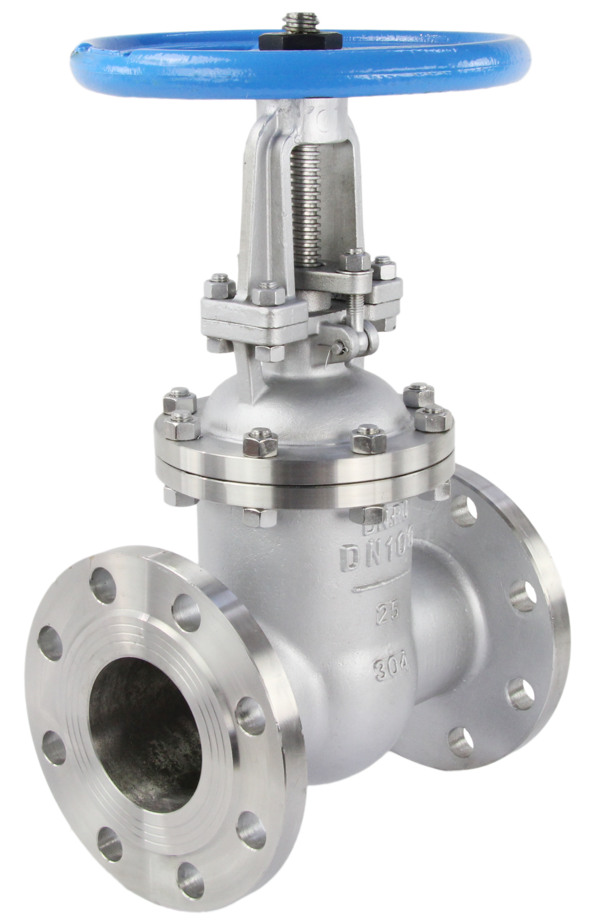 Задвижка клиновая 30нж64нж DN.ru GVWR3131M-2W-F-S Ду100 Ру25 фланцевая, корпус - нержавеющая сталь 304, материал клина - нержавеющая сталь 304, уплотнение - металл, со штурвалом GAIR
