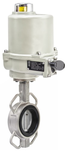 Затвор дисковый поворотный DN.ru 316L-316L-NBR Ду40-300 Ру16, корпус - нержавеющая сталь 316L, диск - нержавеющая сталь 316L, уплотнение - NBR, с взрывозащищенным электроприводом ГЗ ОФВ-220В