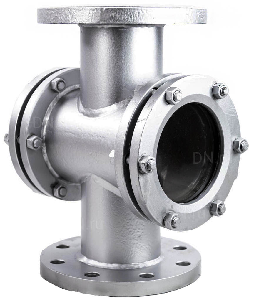 Стекло смотровое DN.ru SG2-34G-F тип В ГОСТ 21836-2021 Ду150 Ру16, углеродистая сталь, фланцевое