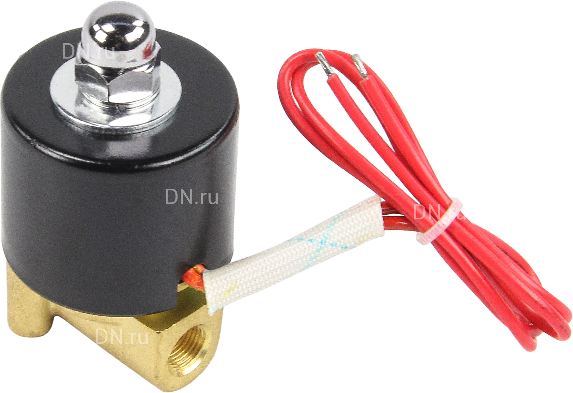 Клапан электромагнитный DN.ru VS100-ET-NC-24VAC 1/8″ Ду6 Ру10 прямого действия двухходовой, корпус - латунь, присоединение - внутренняя резьба, уплотнение - EPDM, нормально-закрытый, катушка - 24 В AC
