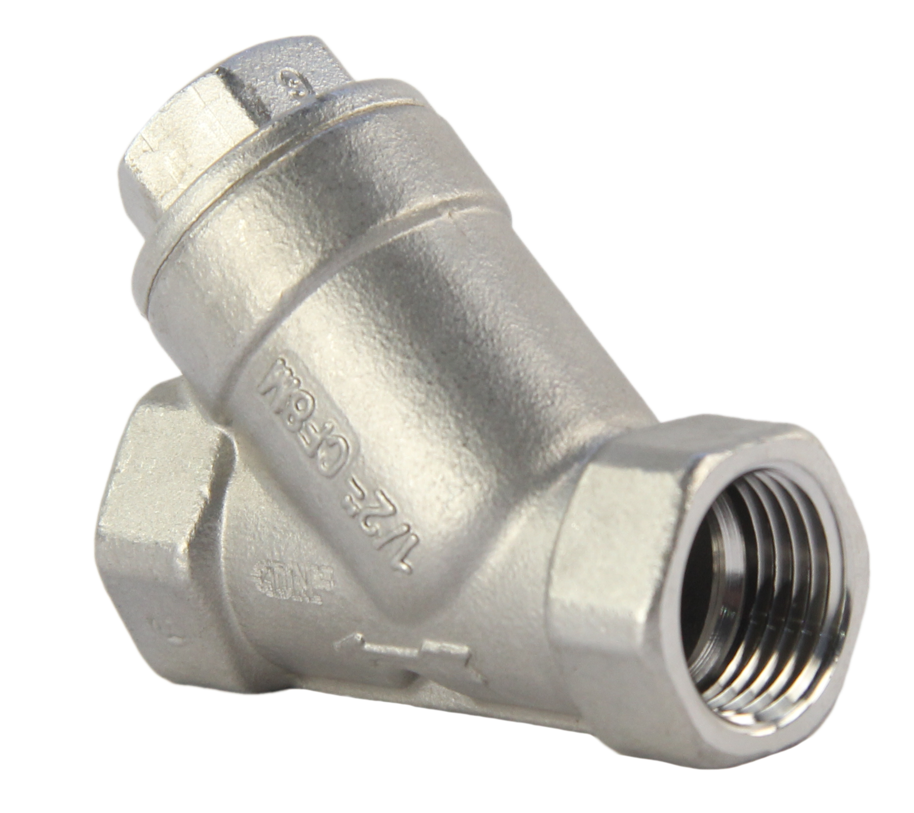 Фильтр сетчатый Dn.ru FMY3232P-T 1 1/2″ Ду40 Ру16, Y-образный, корпус - нержавеющая сталь 316, резьбовой