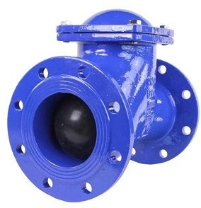 Клапаны обратные DN.ru VCB1414N-F Ду40-300 Ру16 фланцевые, шаровые, со сливной пробкой, корпус - чугун, шар - чугун, уплотнение - NBR