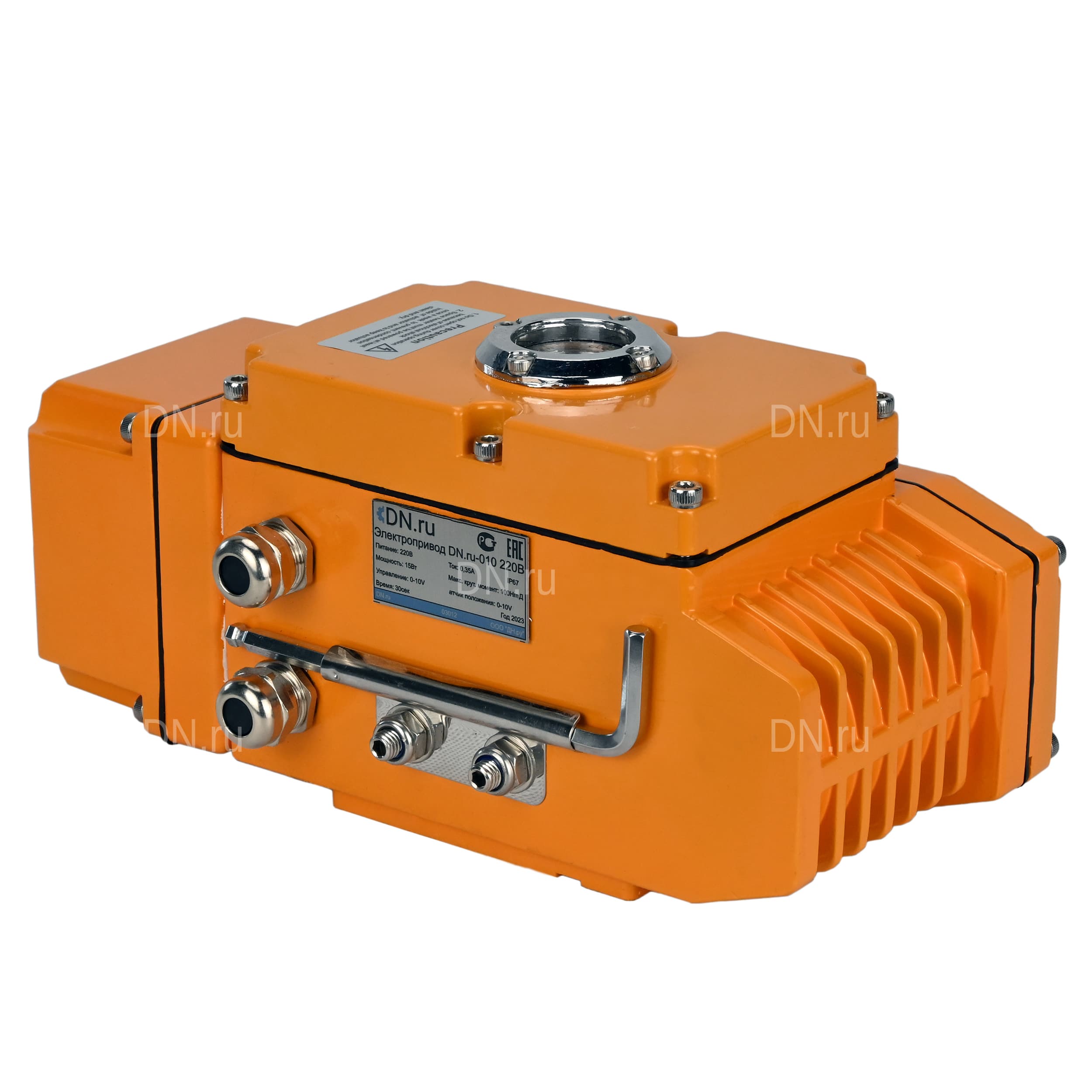 Электропривод четвертьоборотный DN.ru QT-N-010EM-B1-220VAC-У1 c датчиком обратной связи и входным управляющим сигналом 0-10 В квадрат 17х17, F05/F07 HARK