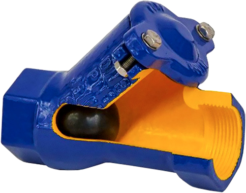 Клапаны обратные DN.ru VCB1433N-T 1/2″-2″ 1/2 Ду15-65 Ру16 муфтовые, шаровые, корпус - чугун, шар - сталь+NBR, уплотнение - NBR