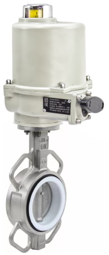 Затвор дисковый поворотный DN.ru 316L-316L-PTFE Ду40-300 Ру16, корпус - нержавеющая сталь 316L, диск - нержавеющая сталь 316L, уплотнение - PTFE, с взрывозащищенным электроприводом ГЗ ОФВ-380В