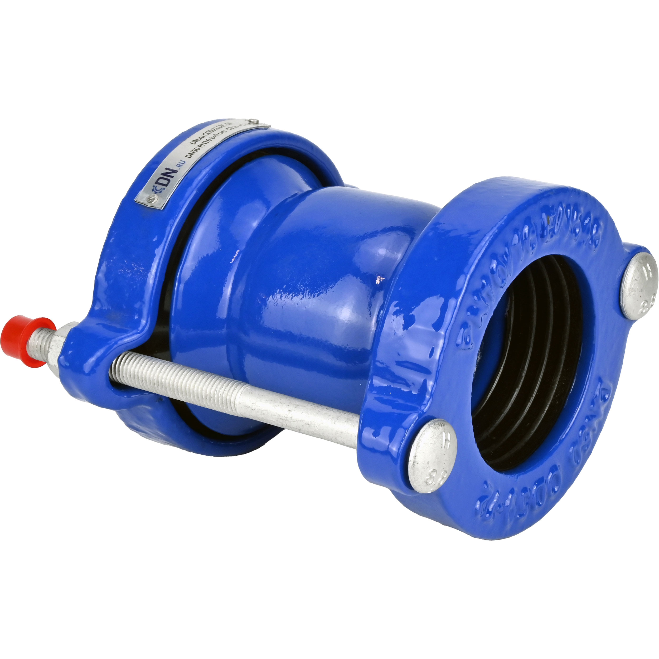 Муфты ремонтные хомутного типа DN.ru CСR14E(2pc) Ду100-250 (Дн107-276) Ру16 двухсоставные, корпус - чугун GGG50, уплотнение - EPDM