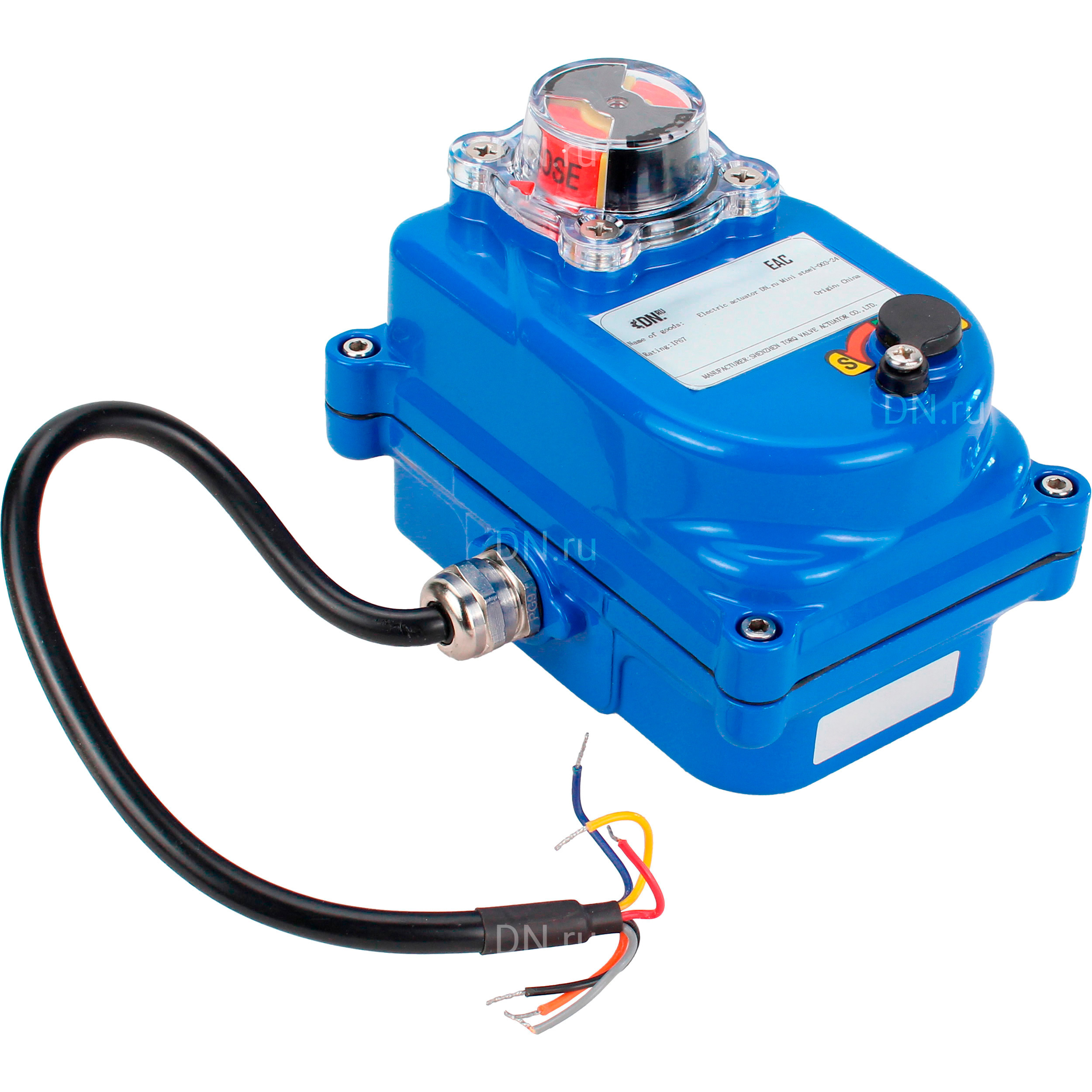 Электропривод четвертьоборотный DN.ru QT-N-003EM-O1-12VDC-У1 blue 12В