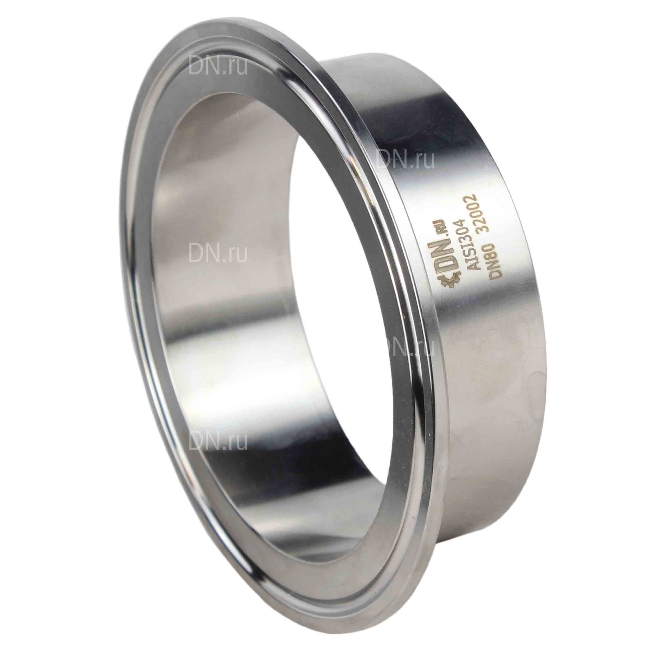Штуцер CLAMP DN.ru UC-31-W-106 Ду80 Ру10, корпус - нержавеющая сталь 304, присоединение - под приварку
