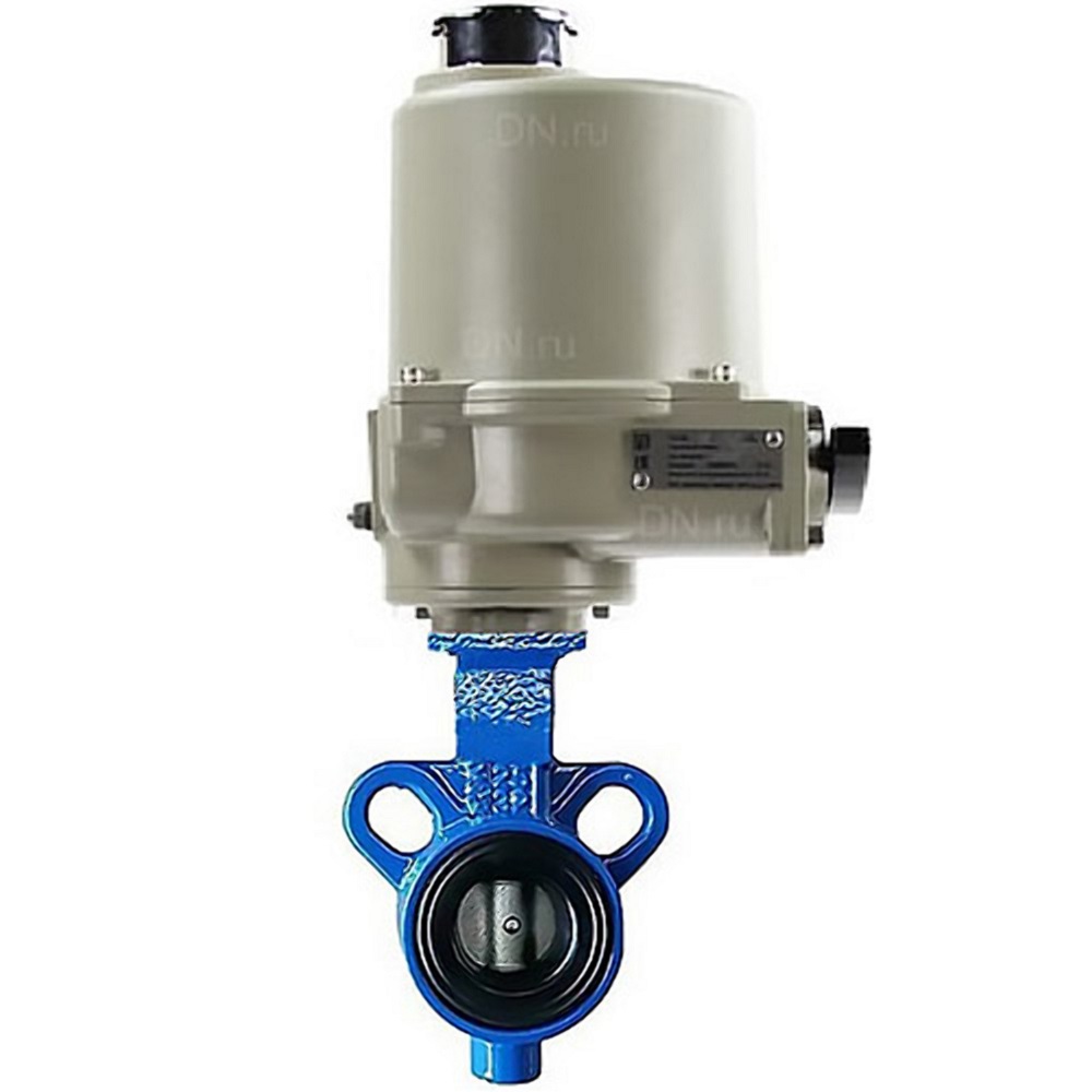 Затвор дисковый поворотный DN.ru AL-316L-EPDM Ду25 Ру16 корпус - алюминиевый сплав, диск - нержавеющая сталь 316L, уплотнение - EPDM, с электроприводом ГЗ-ОФ-45/11К 220В