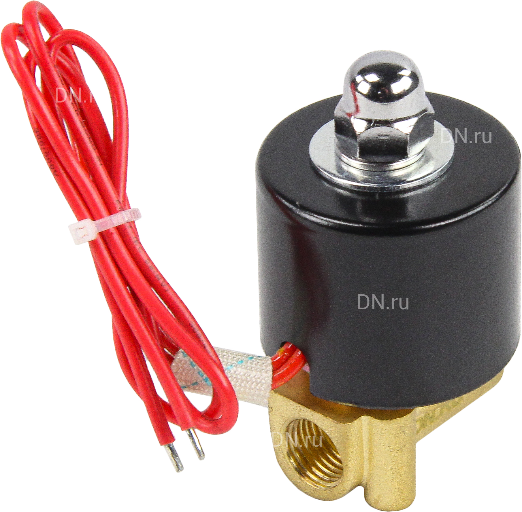 Клапан электромагнитный DN.ru VS100-ET-NC-220VAC 1/4″ Ду8 Ру10, соленоидный двухходовой, корпус - латунь, уплотнение - EPDM, резьбовой, нормально-закрытый, прямого действия, катушка - 220В