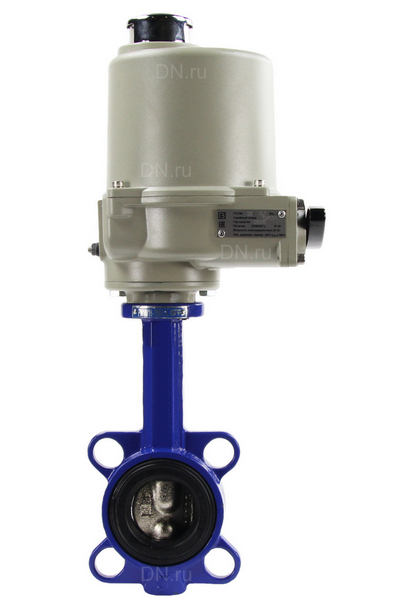 Затвор дисковый поворотный DN.ru WBV1413E-2W-Fb-H Ду125 Ру16, корпус - чугун GGG50, диск - чугун GGG40, уплотнение - EPDM, с электроприводом ГЗ-ОФ-110/11М 220В